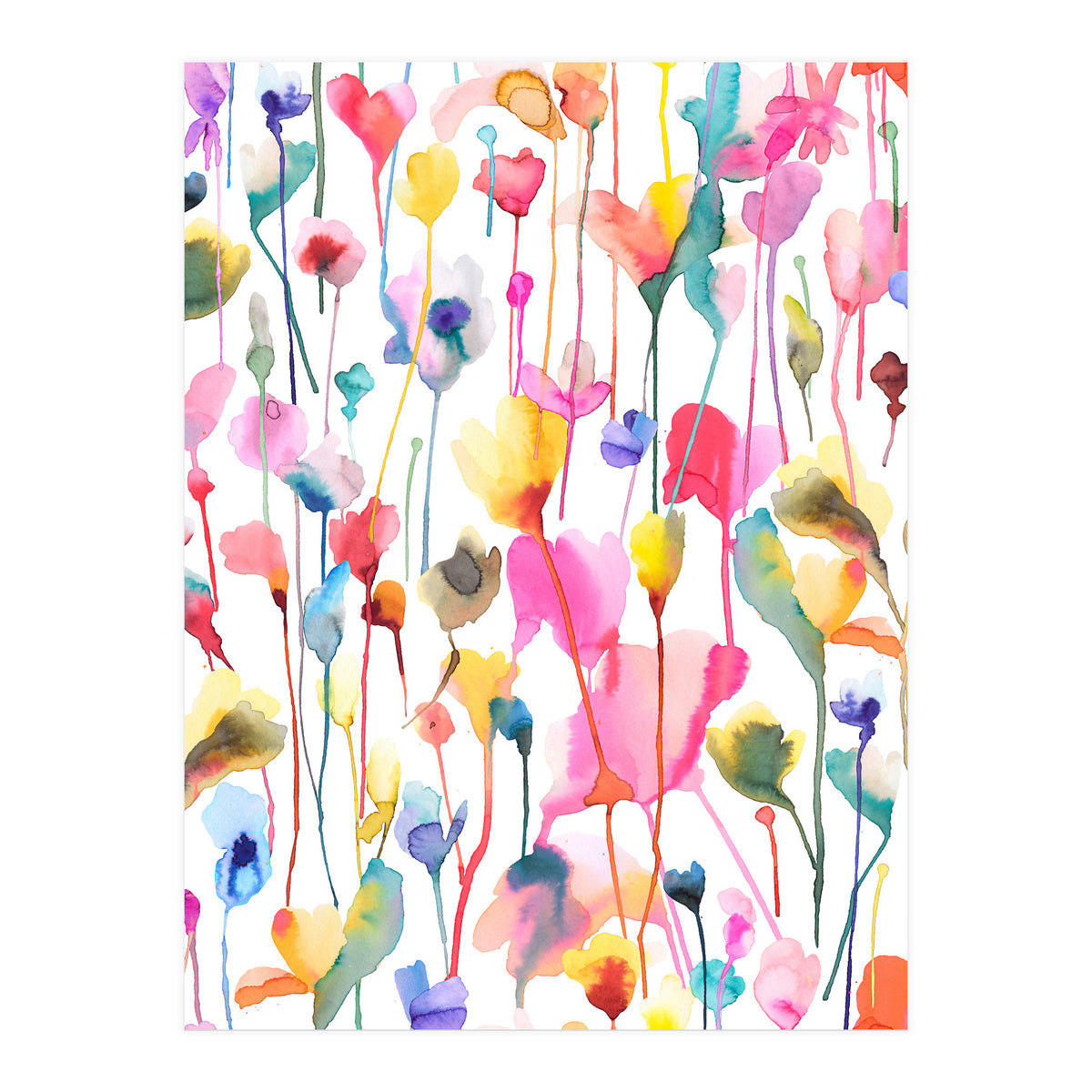 Watercolour Colourful Wild Flowers (Print Only)