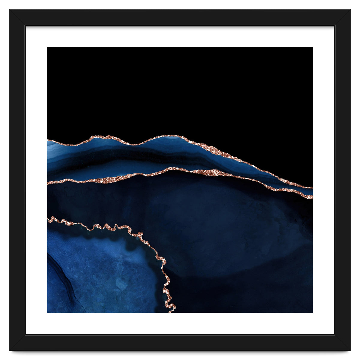 Navy & Rose Gold Agate Texture 05