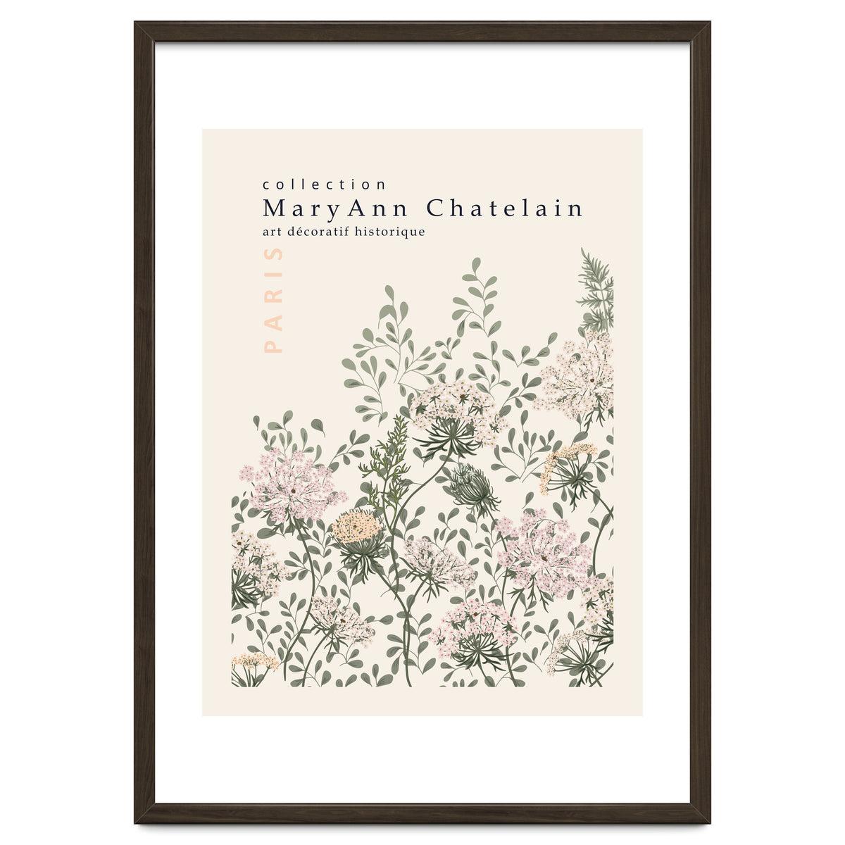 Historic decorative art Paris Queen Anne's lace