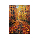 Sun-Drenched Golden Forest Path with Vibrant Autumn Foliage (Print Only) thumbnail