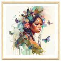 Floral Native Warrior Woman Butterfly Dance