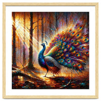 Majestic Peacock In Enchanted Forest