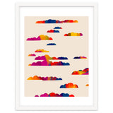Totem Clouds, Colorful Sky Vibrant Eclectic Bohemian, Abstract Positivity Good Vibes Boho Contemporary Modern Painting thumbnail