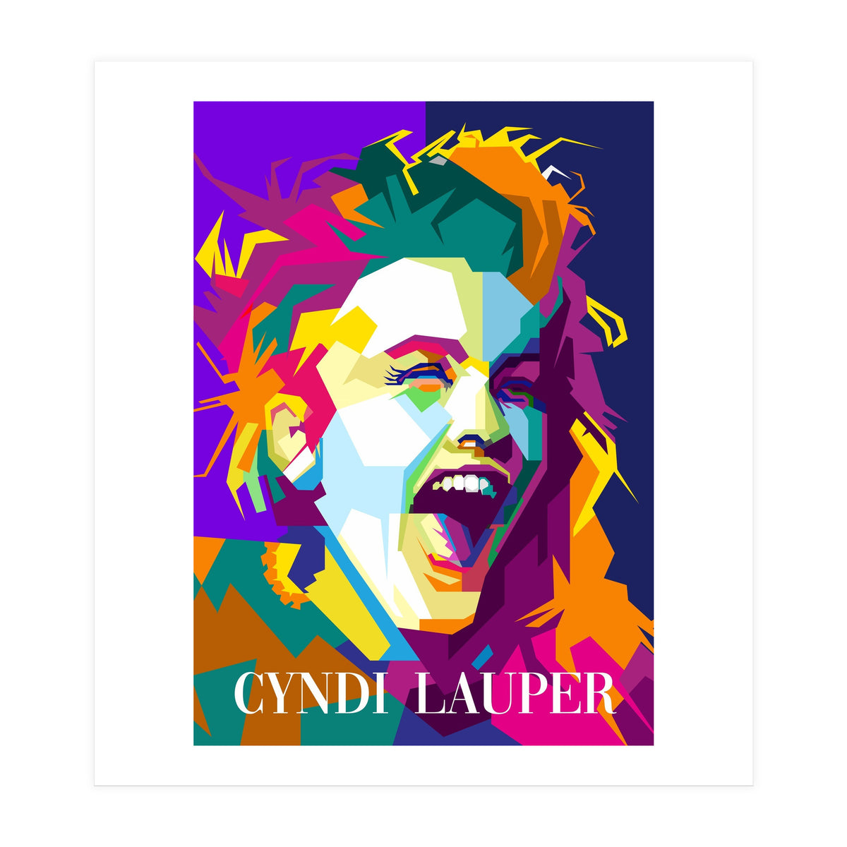 Cindy Lauper 80s Retro Singer Art WPAP (Print Only)