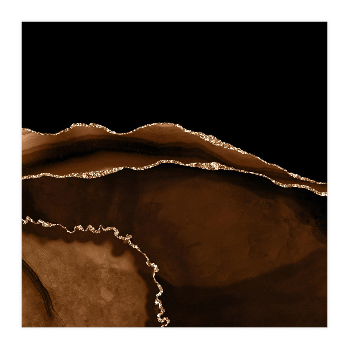 Brown & Gold Agate Texture 05 (Print Only)