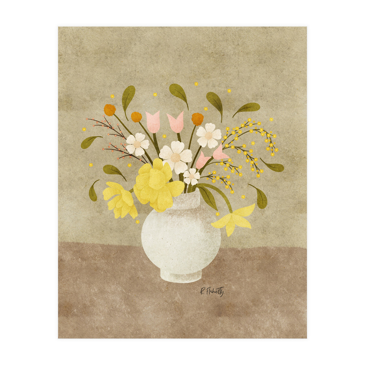 Spring Vase Of Tulips (Print Only)