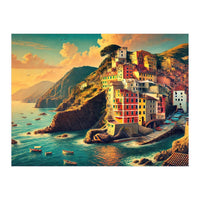 Vintage Cinque Terre Poster, Italy (Print Only)