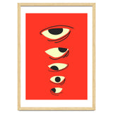 Abstract Eyes on Red Background thumbnail