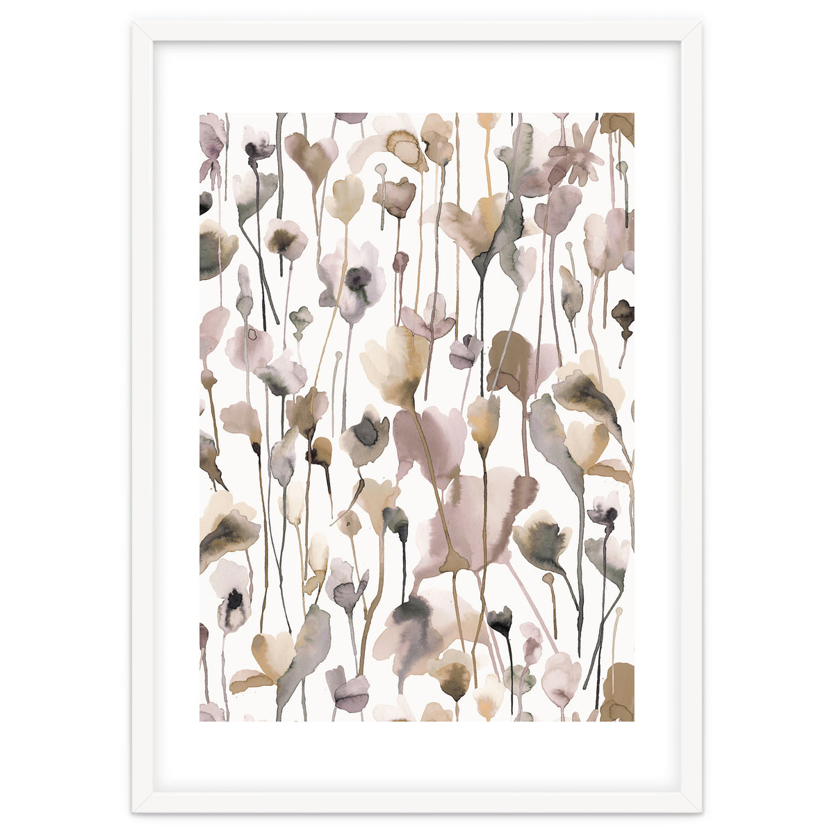 Watercolour Terracotta Wild Flowers