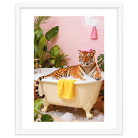 Leopard in Bathtub, Surreal Bathroom Scene