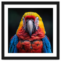 Close Up Portrait Of A Colorful Macaw Parrot