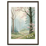 Enchanted Spring Woodland Path with Blooming Cherry Blossoms and Misty Pastel Forest Atmosphere thumbnail