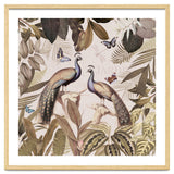 Vintage Sepia Exotic Peacocks Jungle thumbnail