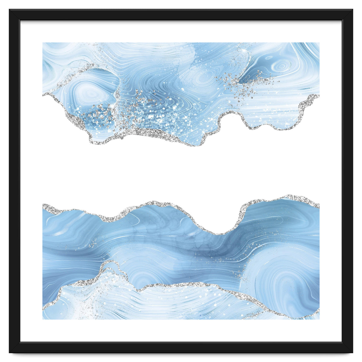 Blue & Silver Agate Glitter Texture 07