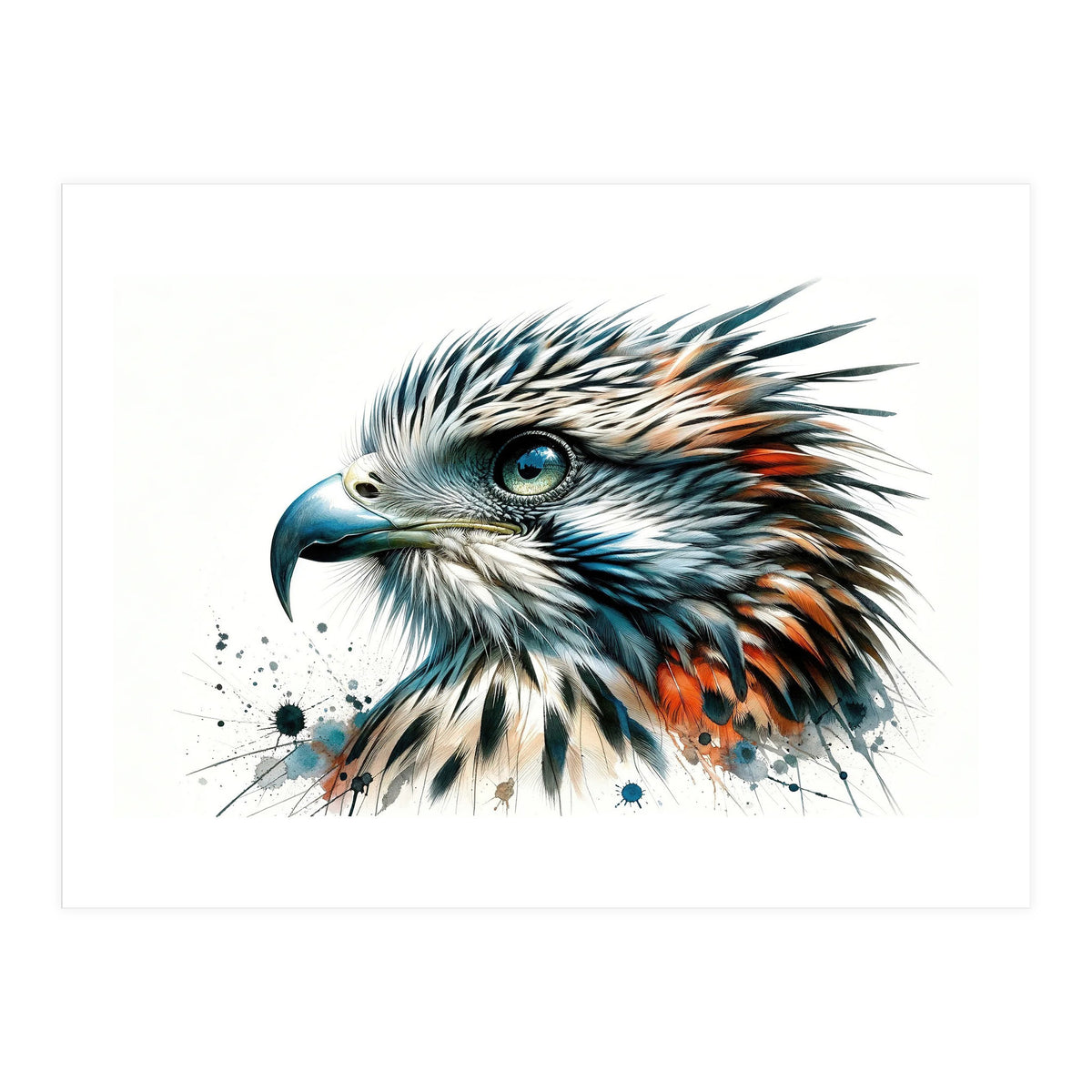 Vibrant Eagle Close Up Portrait (Print Only)
