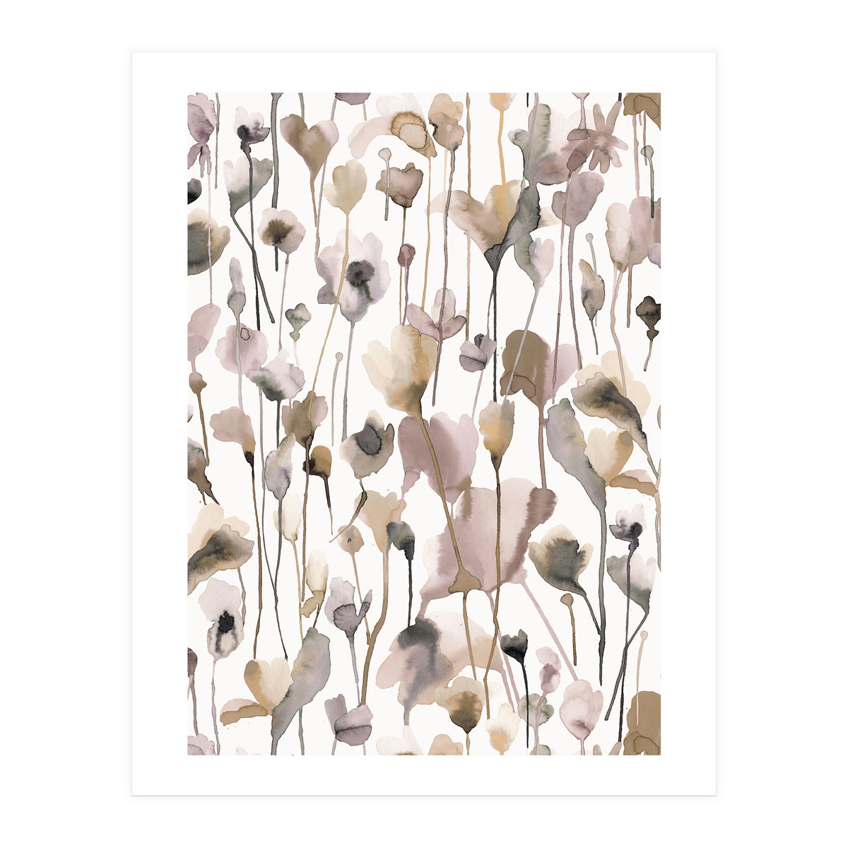 Watercolour Terracotta Wild Flowers (Print Only)