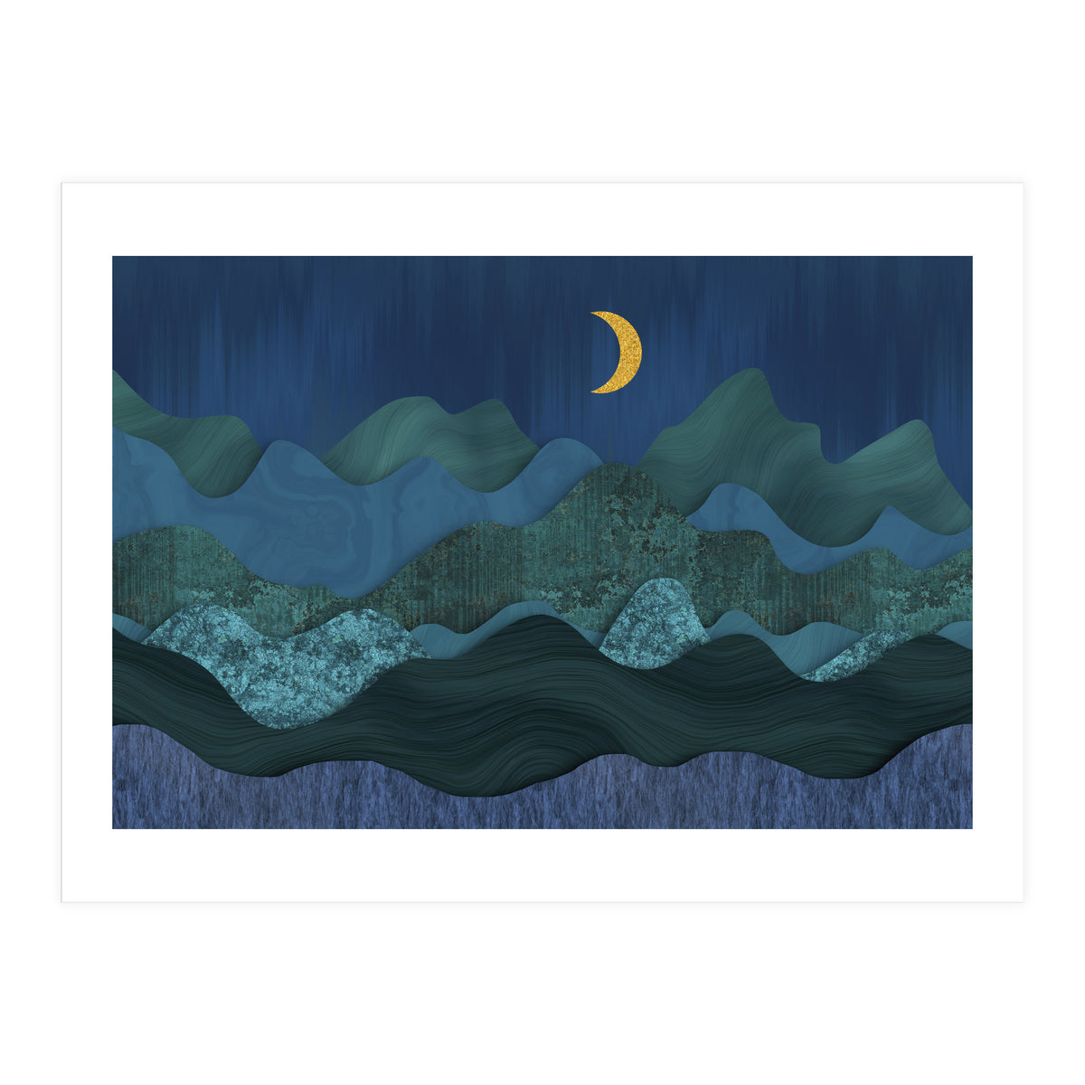 Abstract Landscape Moody Moonrise (Print Only)
