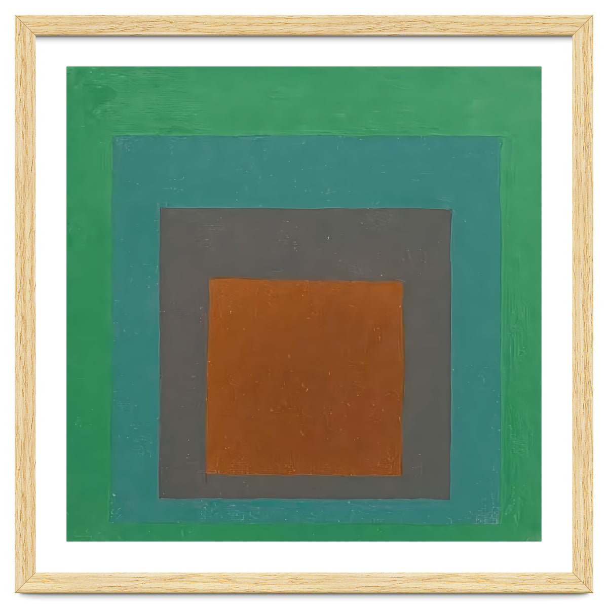 JOSEF ALBERS - HOMAGE TO THE SQUARE GREY BROWN GREEN