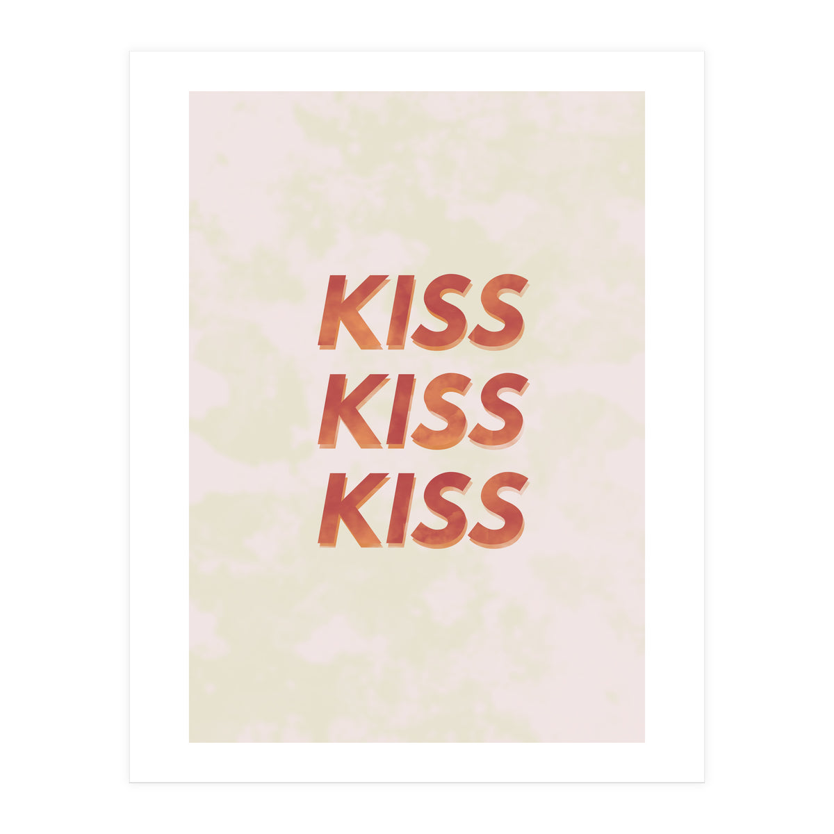 Kiss Kiss Kiss Love Typography (Print Only)