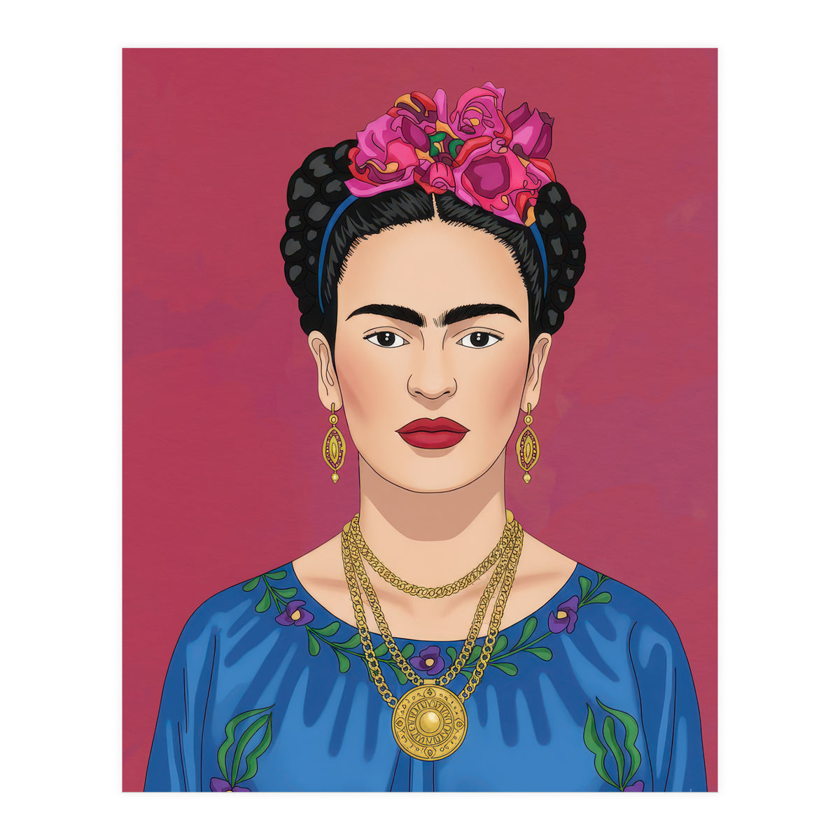 Frida Kahlo Portrait Illustration (Print Only)