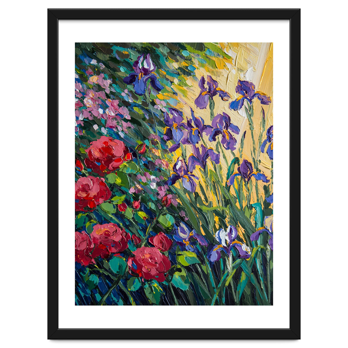 Expressive Heavy Impasto Floral Oil Painting