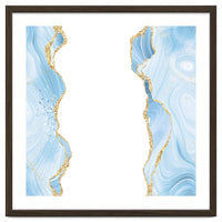 Blue & Gold Glitter Agate Texture 08