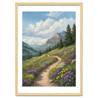 Serene Alpine Path Through Summer Wildflowers