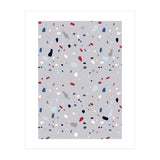 Modern Gray Blue Rounded Terrazzo (Print Only) thumbnail