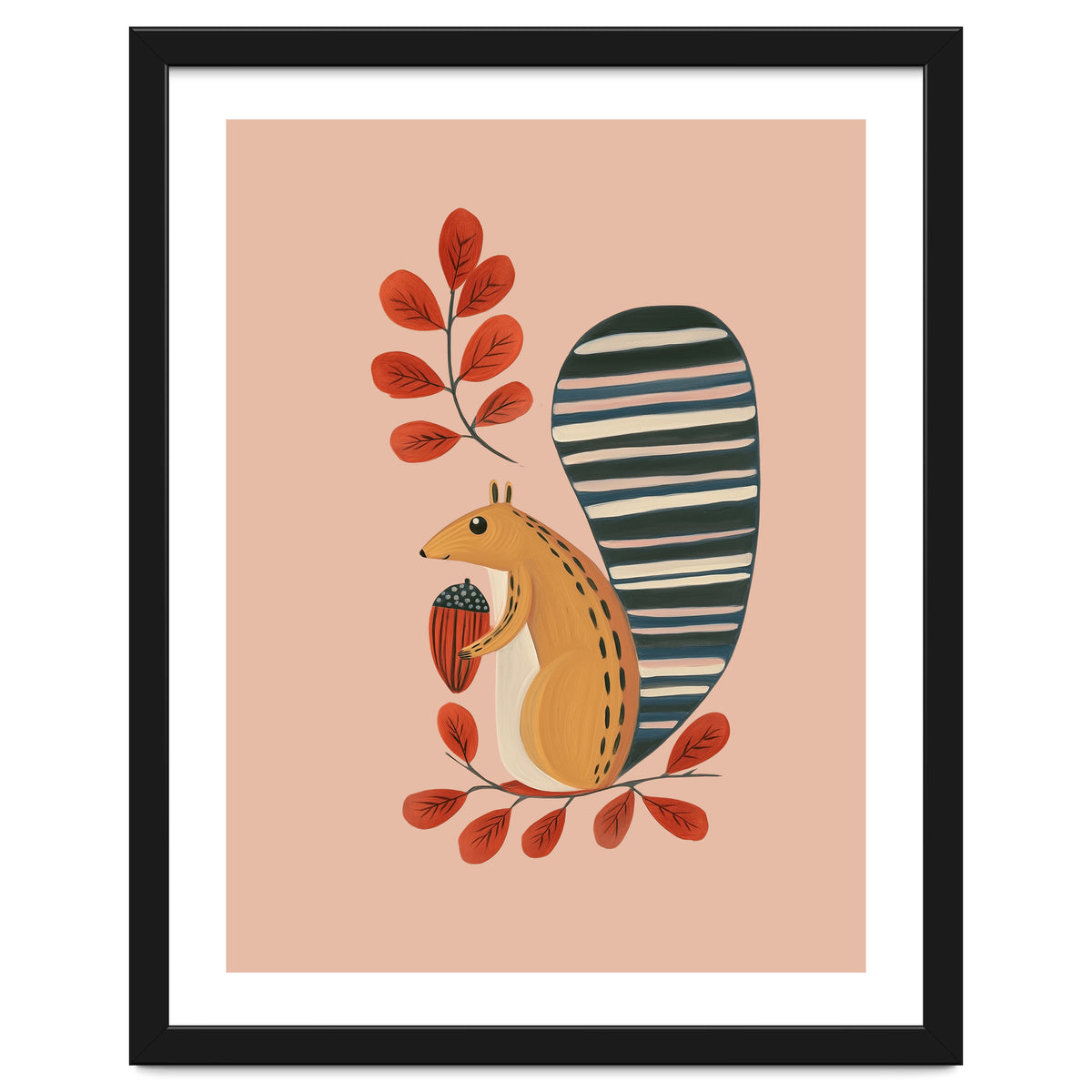 Squirrel In A Pink Autumn