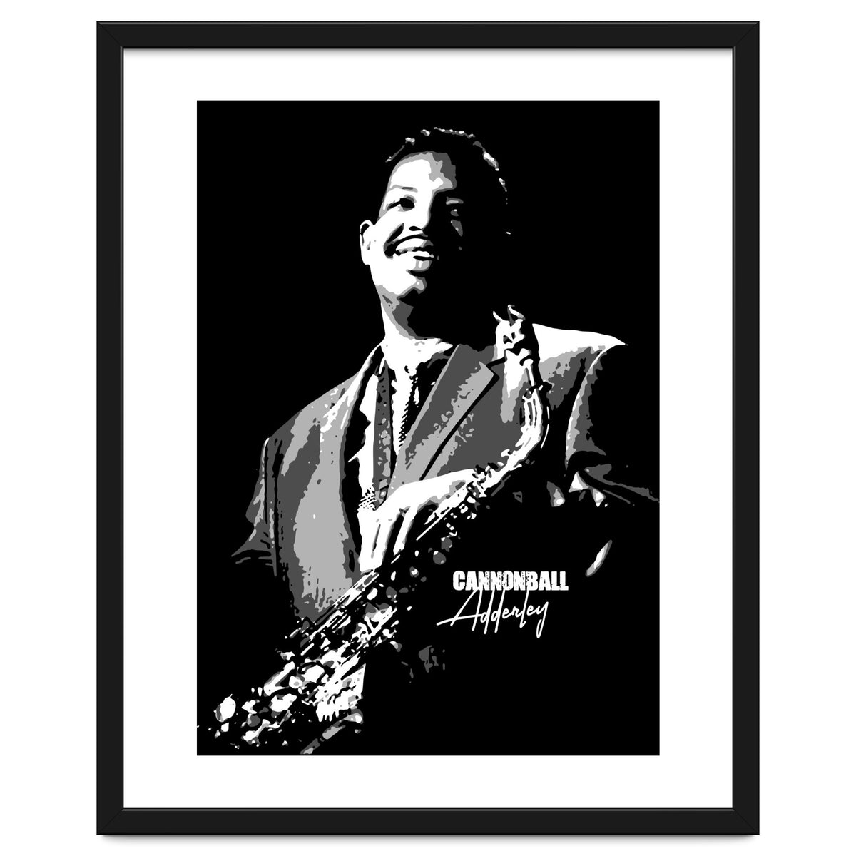Cannonball Adderley American Jazz Saxophonist in Grayscale