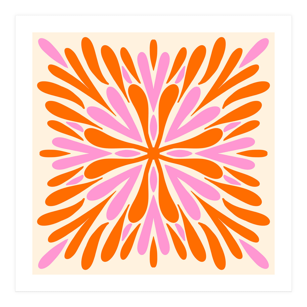 Symmetry Petals - pink and orange (Print Only)