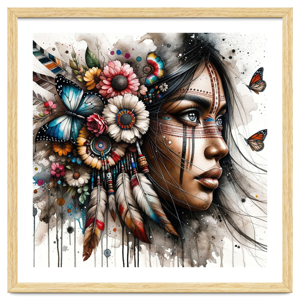 Watercolor Native American Woman #2