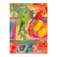 Colorful abstract summer lemons floral still life  (Print Only)