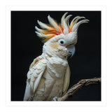 White Cockatoo Parrot Bird Perched On Branch (Print Only) thumbnail