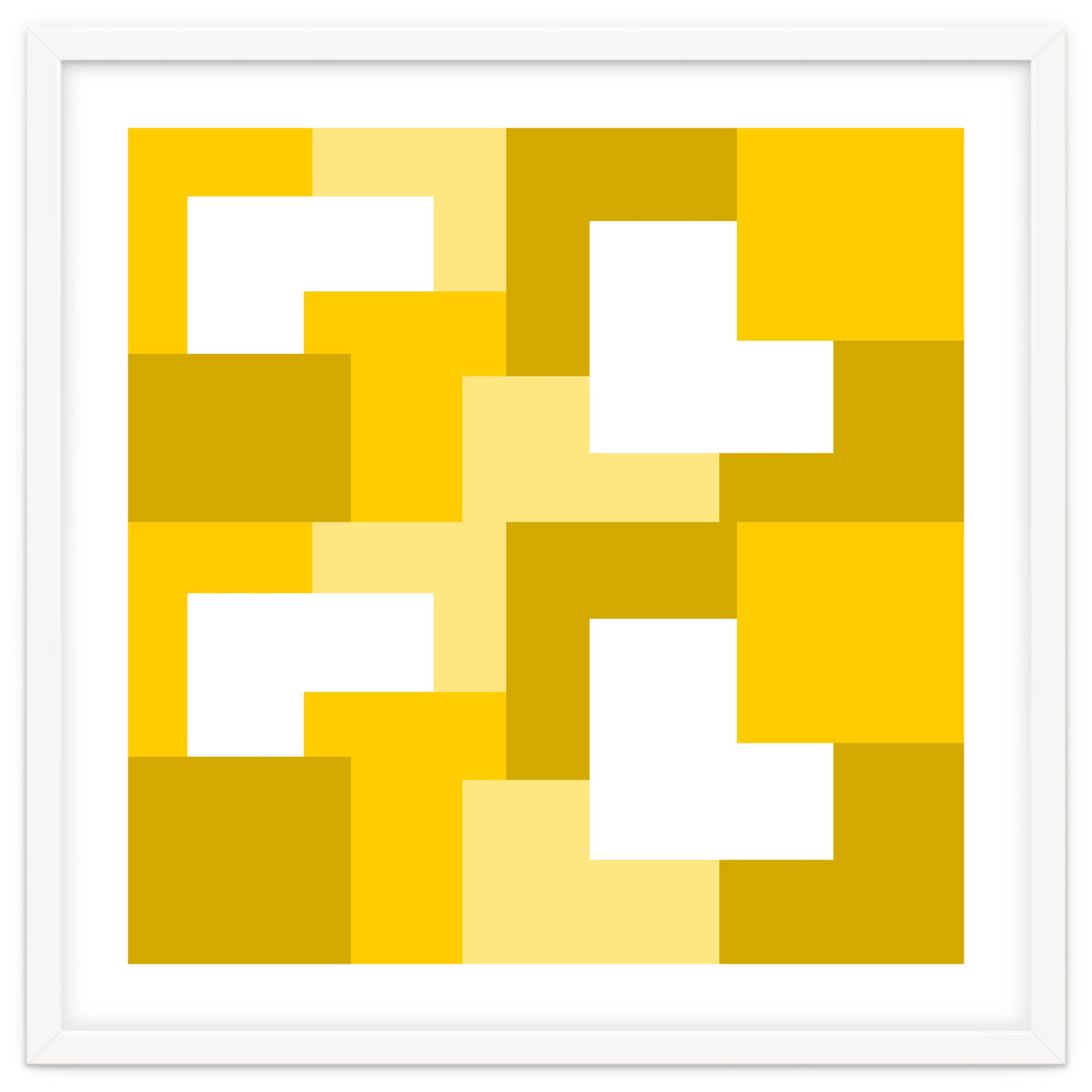 Yellow Abstract Square Tiles Pattern