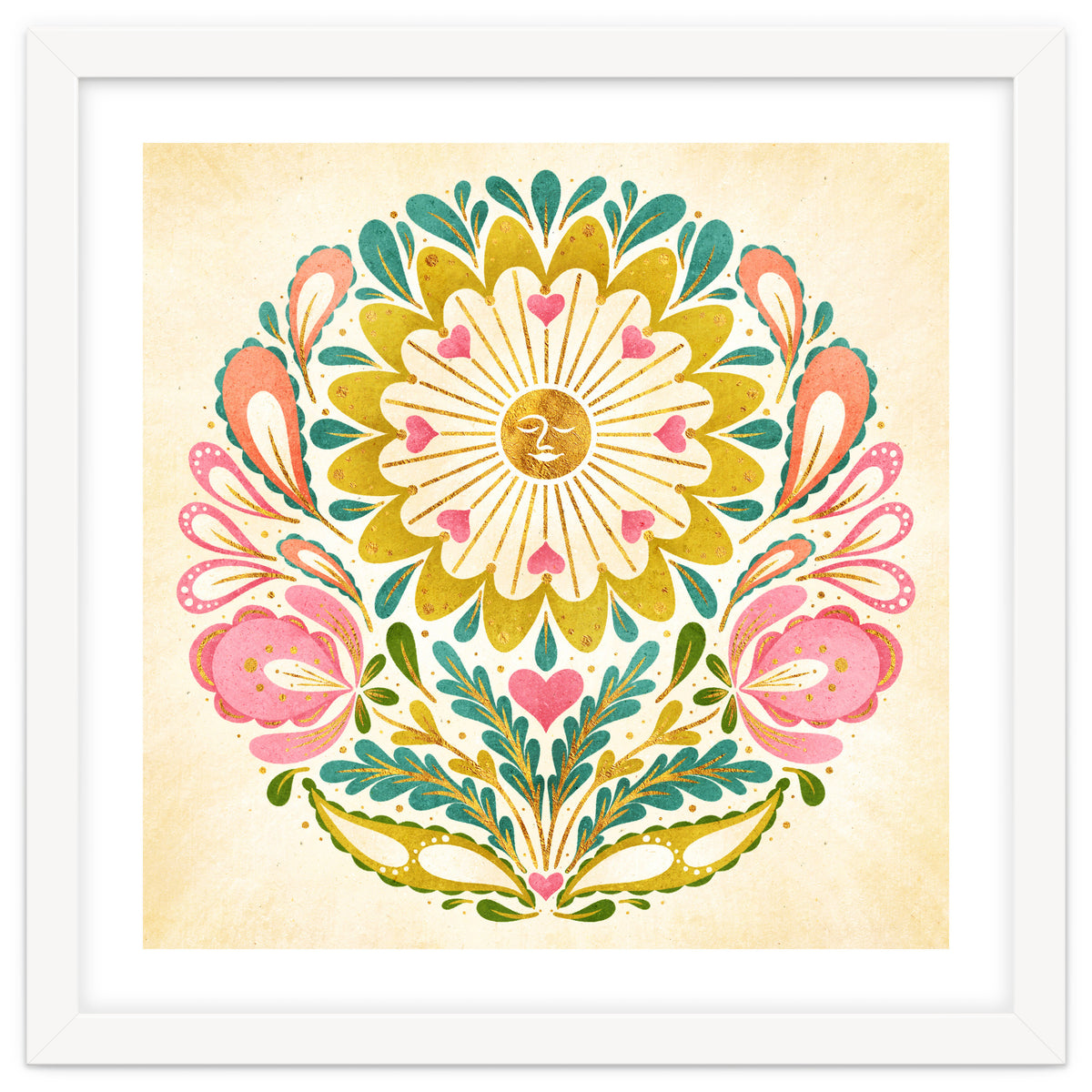 Solar Folk Art Mandala