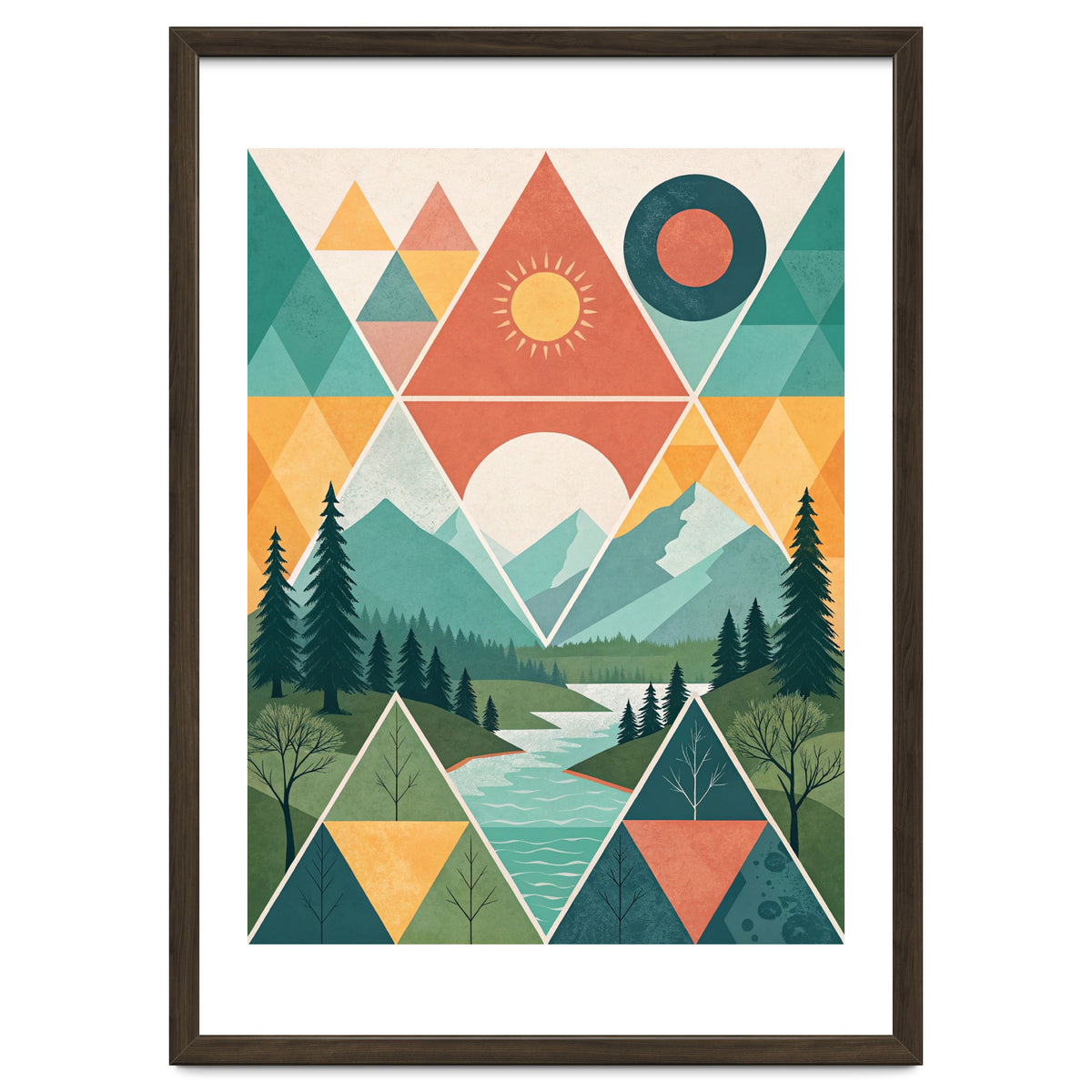 Geometric Convergence: A Mosaic of the Alpine Wilderness