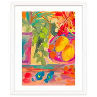 Colorful abstract summer lemons floral still life