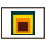 JOSEF ALBERS - HOMAGE TO THE SQUARE DARK GREEN YELLOW ORANGE BROWN thumbnail
