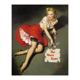 Pinup Sexy Girl Posing In Red Dress (Print Only) thumbnail
