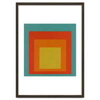 JOSEF ALBERS - HOMAGE TO THE SQUARE GREEN RED YELLOW ORANGE