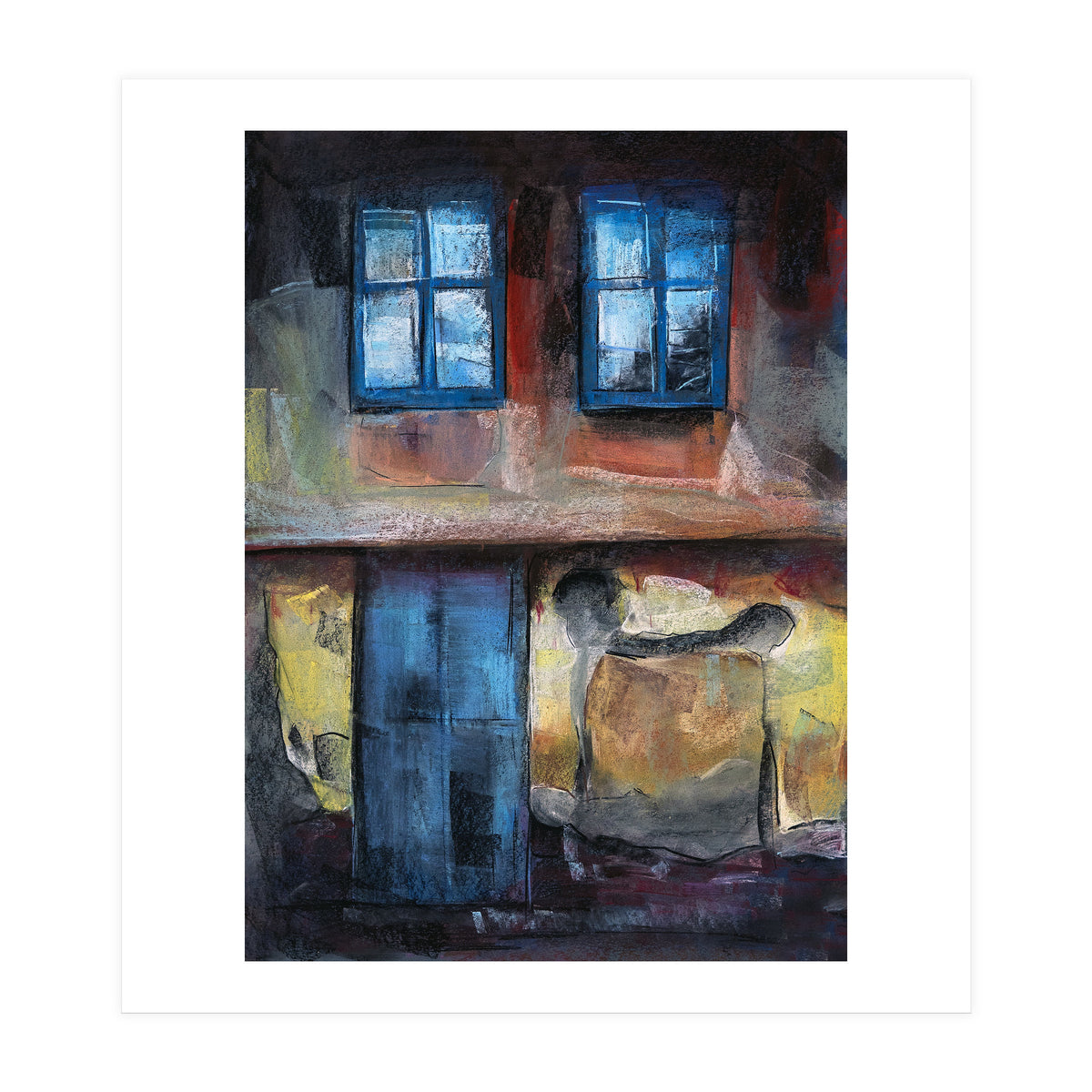 Pastel impression of an old house facade (Print Only)
