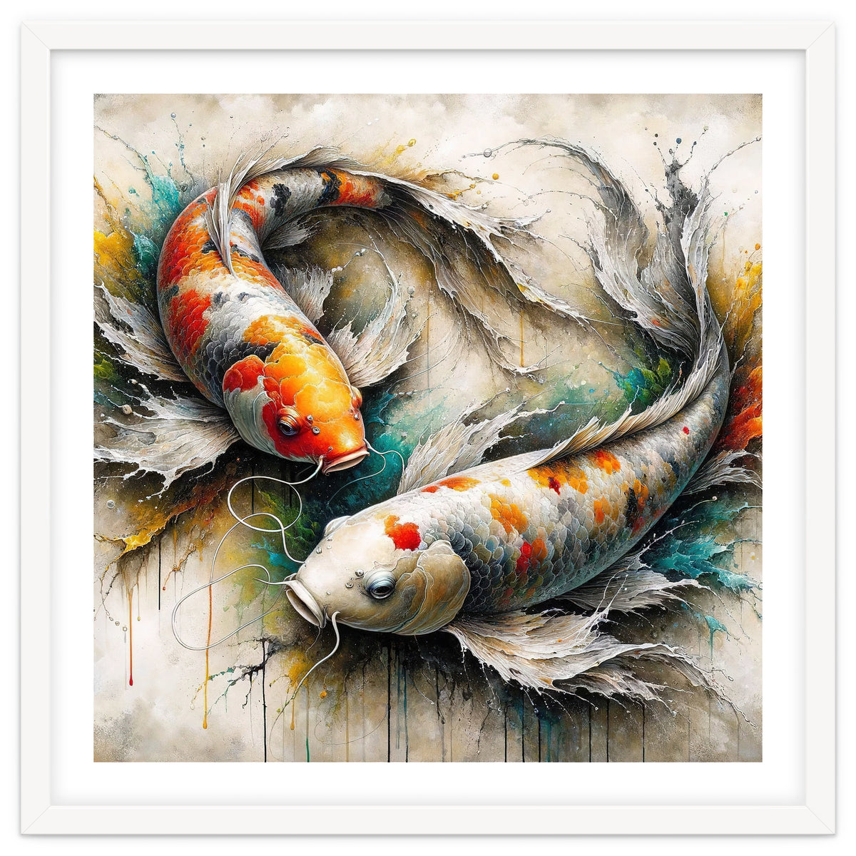 Watercolor Koi Fish Pair
