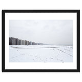 Traces of driving a car on a snowy coast thumbnail