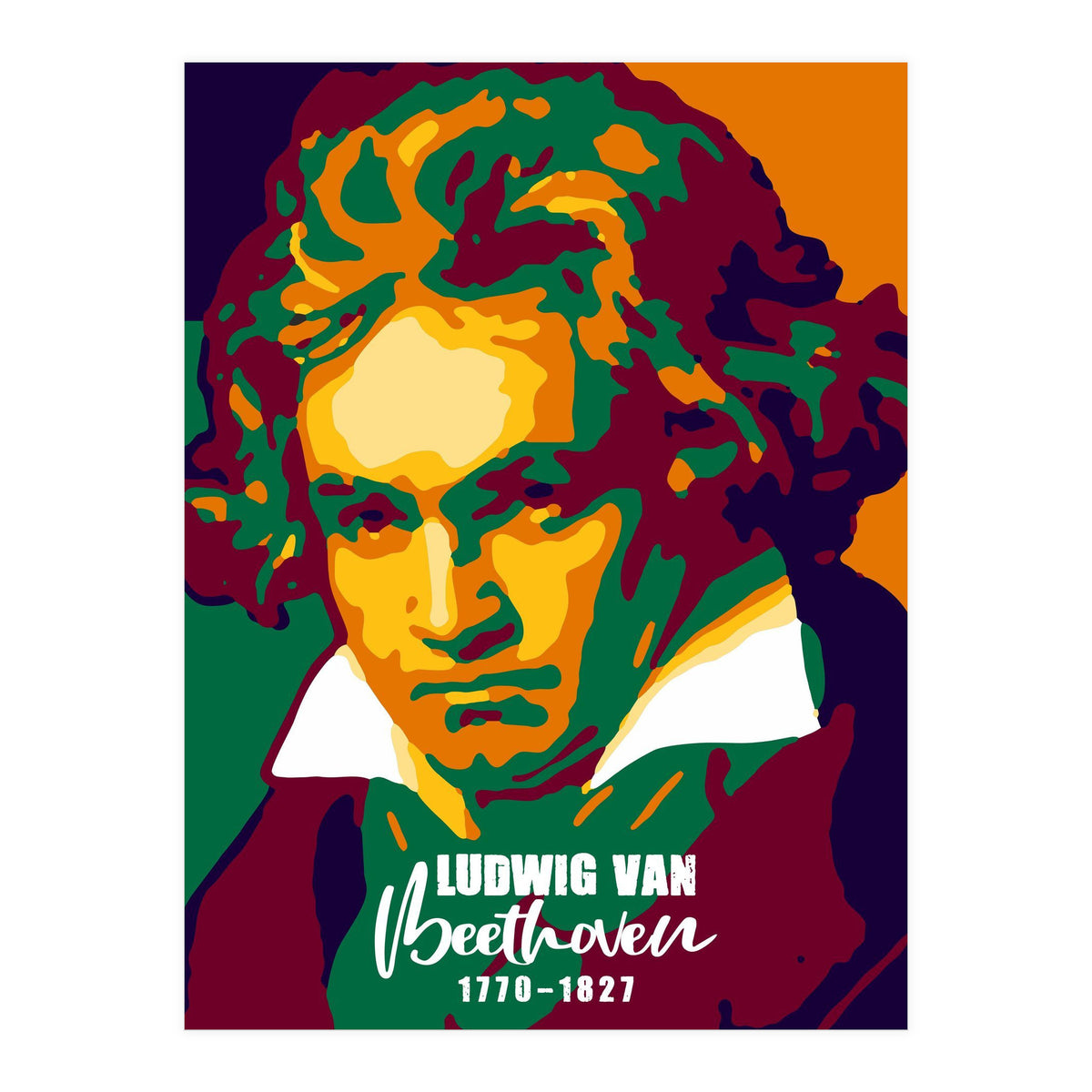 Ludwig Van Beethoven Colorful Art (Print Only)