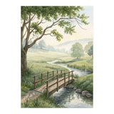 The Quiet Crossing: A Peaceful Meadow Bridge (Print Only) thumbnail
