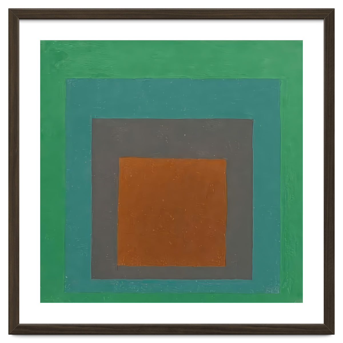JOSEF ALBERS - HOMAGE TO THE SQUARE GREY BROWN GREEN