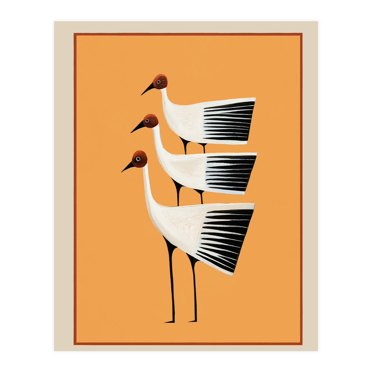 Striped Bird Trio II (Print Only)