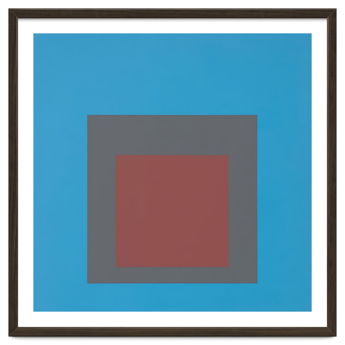 JOSEF ALBERS - HOMAGE TO THE SQUARE, BLUE, DARK RED