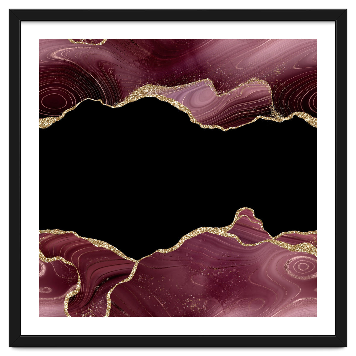 Burgundy & Gold Glitter Agate Texture 04